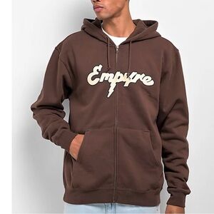 Empyre Sidebar Dark Brown Zip Hoodie, Size L